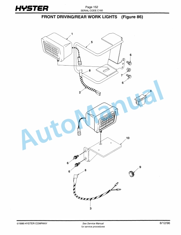 Hyster J30-35-40XMT (C160) Electric Parts Manual 5 Hyster J30-35-40XMT (C160) Electric Parts Manual-5