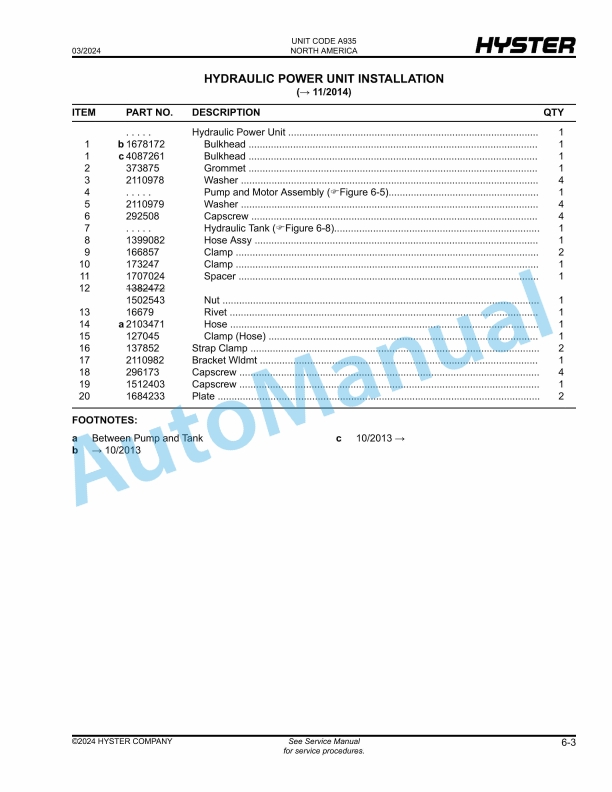 Hyster J30-35-40XN (A935) Parts Manual 2 Hyster J30-35-40XN (A935) Parts Manual - Image 2