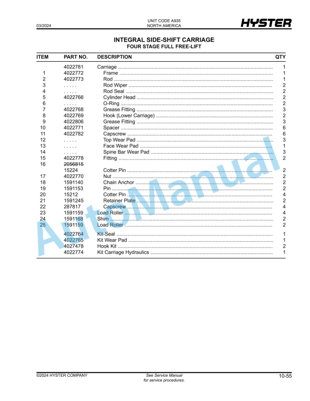 Hyster J30-35-40XN (A935) Parts Manual 5 Hyster J30-35-40XN (A935) Parts Manual - Image 5