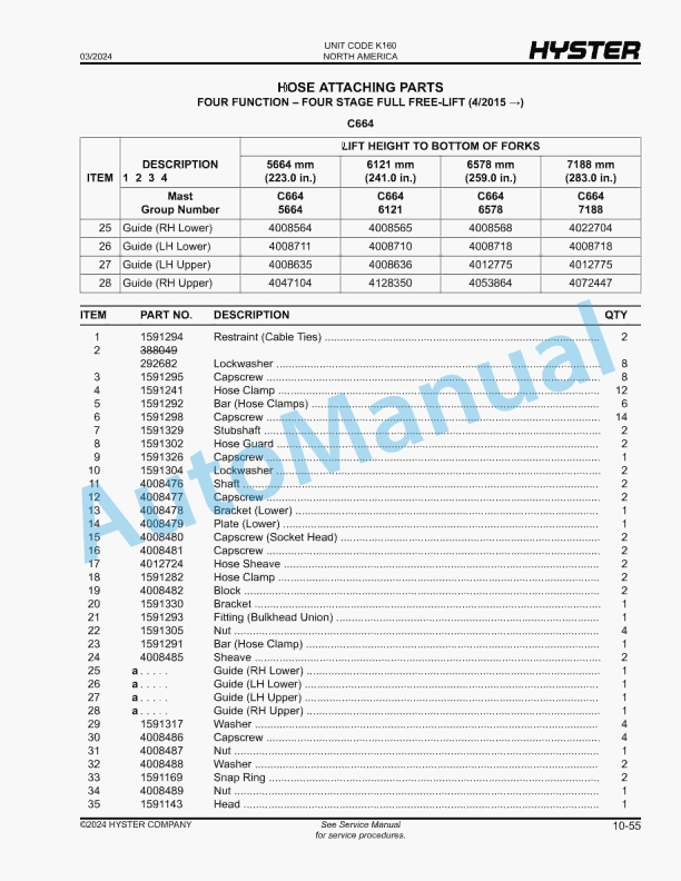 Hyster J30XNT, J35XNT, J40XNT (K160) Parts Manual 5 Hyster J30XNT, J35XNT, J40XNT (K160) Parts Manual - Image 5
