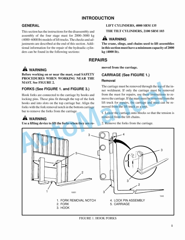 Hyster K005 (H3.50-5.50XM, H4.00XM-5, H4.00XM-6, H4.00XMS-6) Service Manual