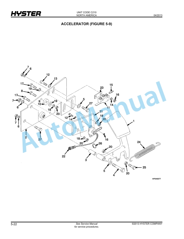 Hyster N30XMH2 (C210) Electric Parts Manual 2 Hyster N30XMH2 (C210) Electric Parts Manual - Image 2
