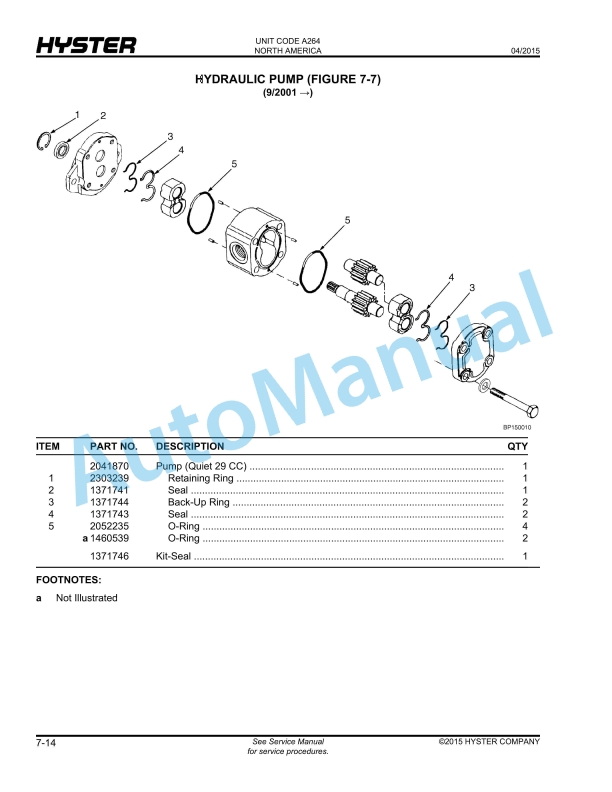 Hyster N30XMXDR, N45XMXR (A264) Electric Parts Manual 2 Hyster N30XMXDR, N45XMXR (A264) Electric Parts Manual - Image 2