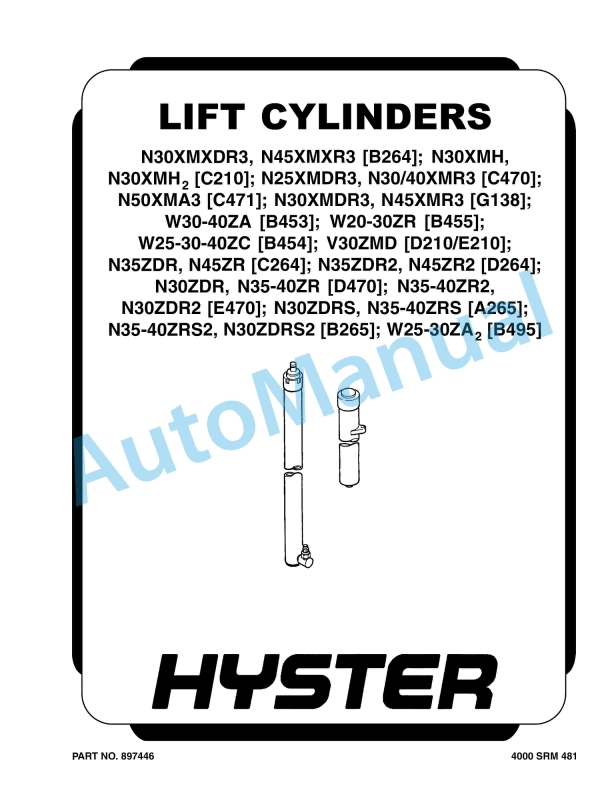 Hyster N30XMXDR3 to W25-30ZA2 Lift Cylinders Maintenance And Repair