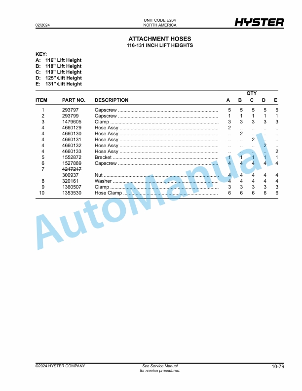 Hyster N30ZDR3, N35ZR3, N35ZDR3, N40ZR3, N45ZR3 (E264) Parts Manual 4 Hyster N30ZDR3, N35ZR3, N35ZDR3, N40ZR3, N45ZR3 (E264) Parts Manual - Image 4