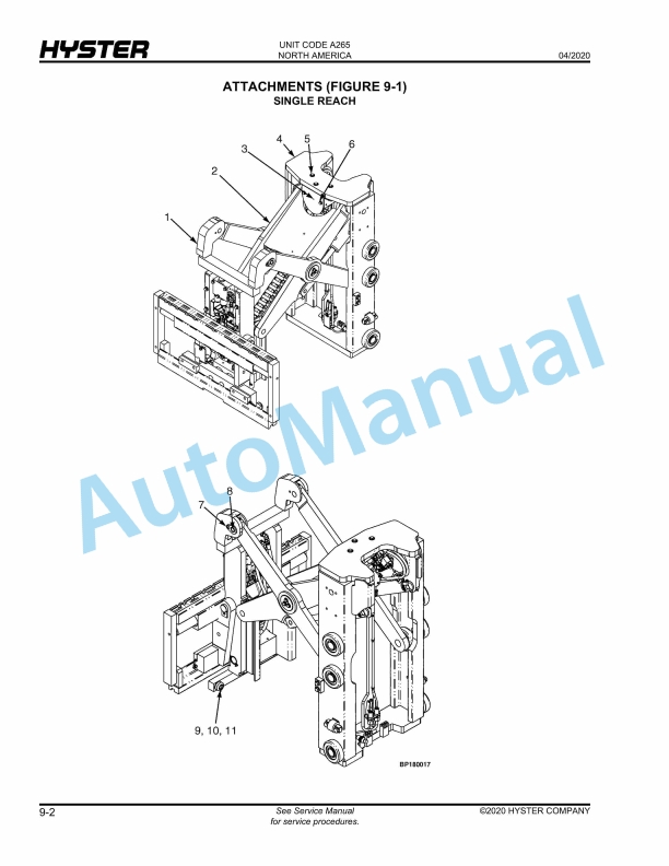 Hyster N35-40ZRS, N30ZDRS (A265) Parts Manual 4 Hyster N35-40ZRS, N30ZDRS (A265) Parts Manual - Image 4