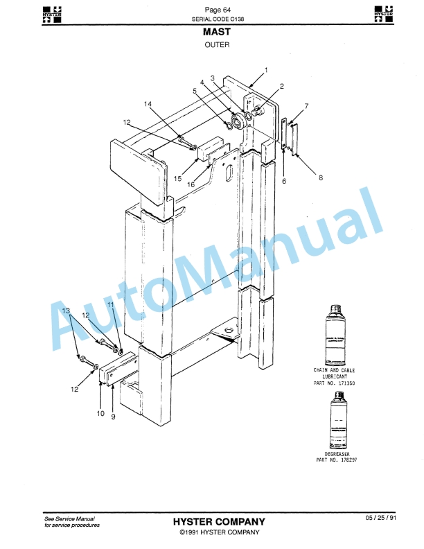 Hyster N40-45-50EA, N40-45ER Electric Parts Manual 2 Hyster N40-45-50EA, N40-45ER Electric Parts Manual-2