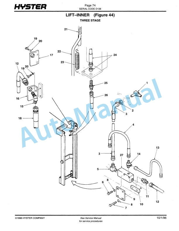 Hyster N50FA, N40-45FR (D138) Electric Parts Manual 3 Hyster N50FA, N40-45FR (D138) Electric Parts Manual-3