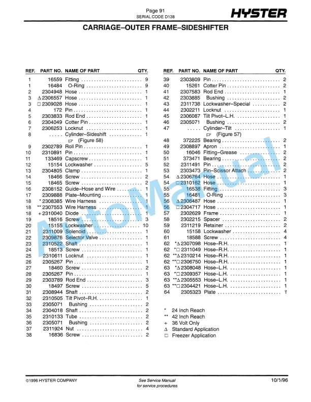 Hyster N50FA, N40-45FR (D138) Electric Parts Manual 5 Hyster N50FA, N40-45FR (D138) Electric Parts Manual-5