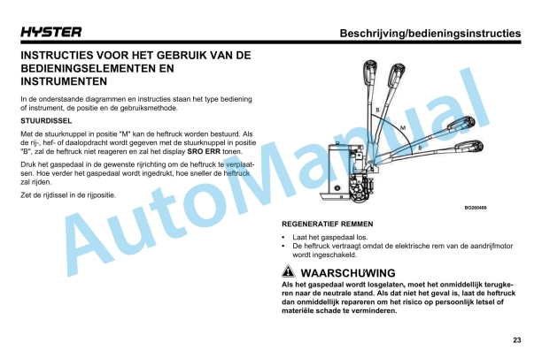 Hyster PC1.5 (A6W9) Operating Manual 4 Hyster PC1.5 (A6W9) Operating Manual - Image 4