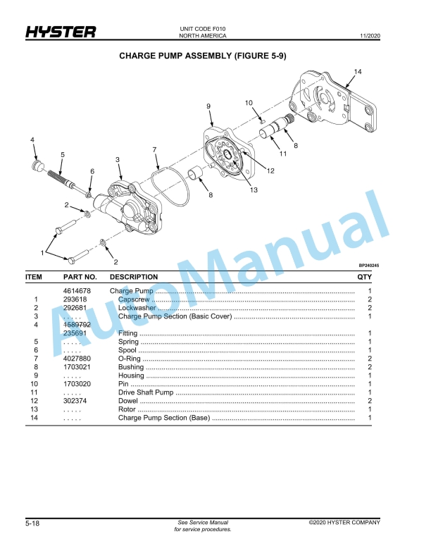 Hyster S30FT, S35FT, S40FTS (F010) Parts Manual 2 Hyster S30FT, S35FT, S40FTS (F010) Parts Manual - Image 2