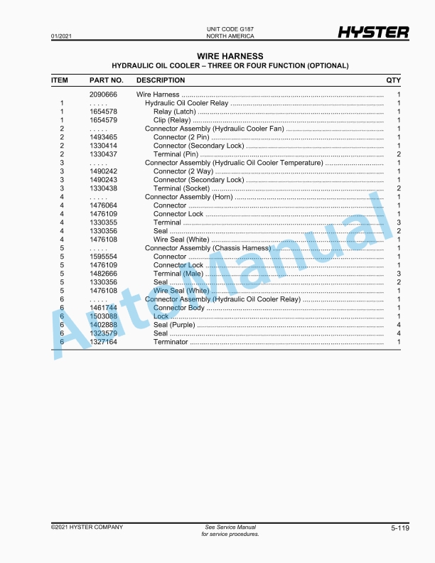 Hyster S40-50-60-70FT, S55FTS (G187) Parts Manual 2 Hyster S40-50-60-70FT, S55FTS (G187) Parts Manual - Image 2