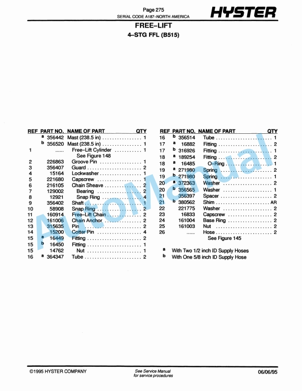 Hyster S40-50-60XL (A187) Spacesaver Parts Manual 5 Hyster S40-50-60XL (A187) Spacesaver Parts Manual-5
