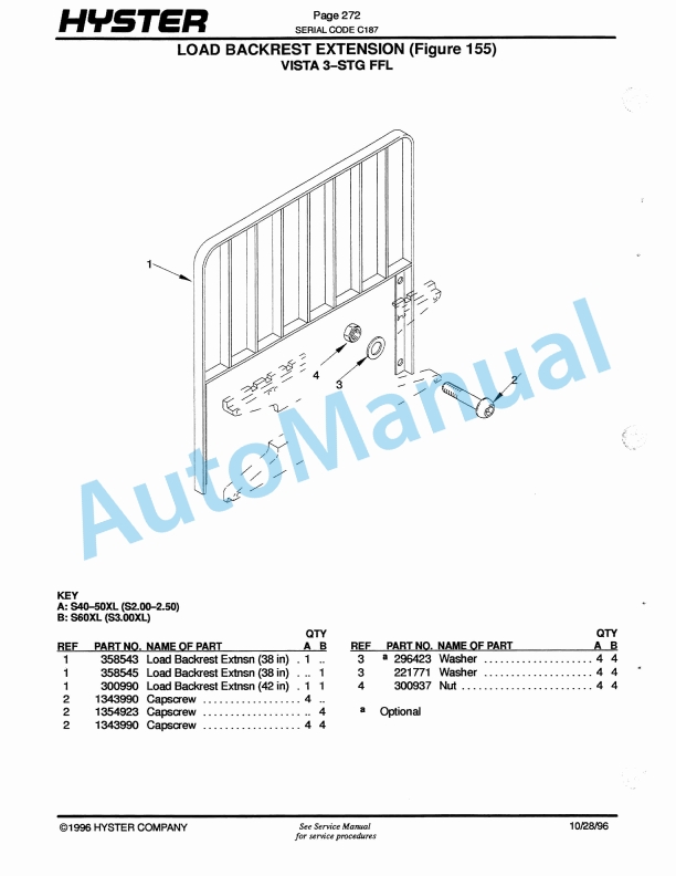Hyster S40-50-60XL (C187) Spacesaver Parts Manual 3 Hyster S40-50-60XL (C187) Spacesaver Parts Manual-3