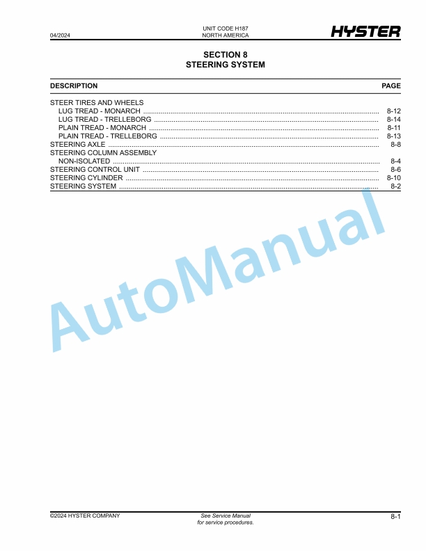 Hyster S40FT, S50FT, S55FTS, S60FT, S70FT (H187) Parts Manual 2 Hyster S40FT, S50FT, S55FTS, S60FT, S70FT (H187) Parts Manual - Image 2