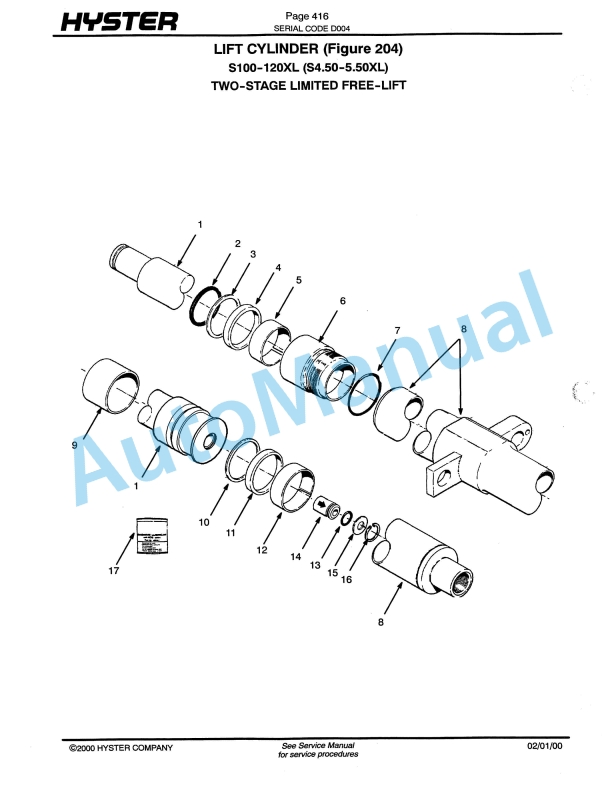 Hyster S70XL, S80XL, S100XL, S120XLS, S120XL (D004) Spacesaver Parts Manual-4