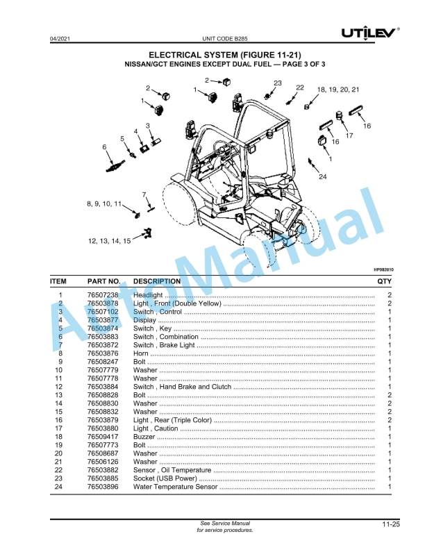 Hyster UT20P, UT25P, UT30P, UT35P (B285) Parts Manual 3 Hyster UT20P, UT25P, UT30P, UT35P (B285) Parts Manual - Image 3
