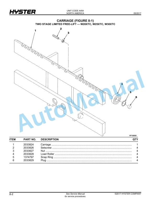 Hyster W20-40XTC (A454) Walkie High Lift Counterbalanced Parts Manual 5 Hyster W20-40XTC (A454) Walkie High Lift Counterbalanced Parts Manual - Image 5