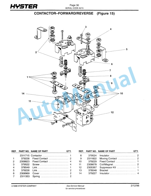 Hyster W45XT (A215) Walkie Parts Manual-4