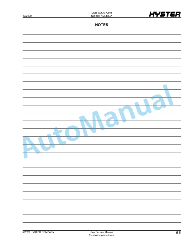 Hyster W45ZHD (A419) Parts Manual 5 Hyster W45ZHD (A419) Parts Manual - Image 5