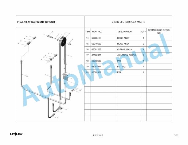 Utilev 1.3T-2.0T Three Wheel Battery Counterbalanced Forklift Truck Parts Catalog 4 Utilev 1.3T-2.0T Three Wheel Battery Counterbalanced Forklift Truck Parts Catalog - Image 4