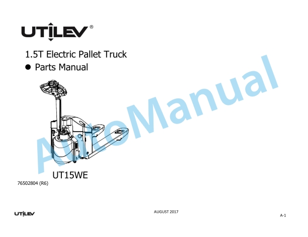 Utilev 1.5T Electric Pallet Truck Parts Manual