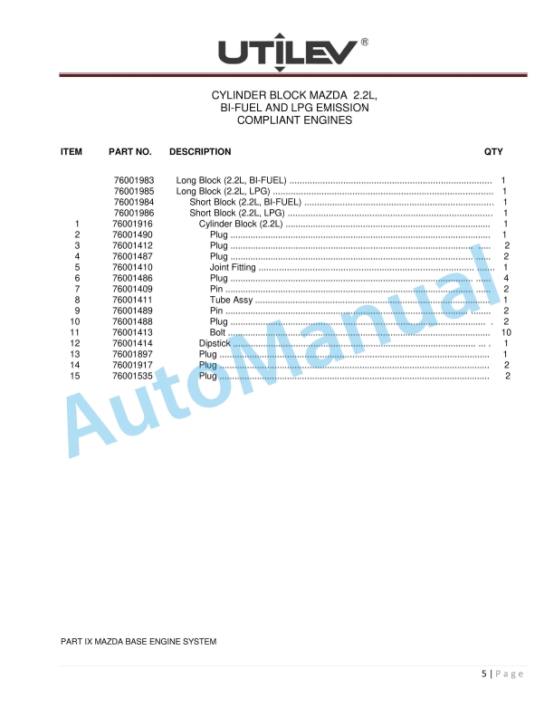 Utilev 2.0T-3.2T Cushion Internal Combustion Counterbalanced Forklift Truck UT25C, UT30C Parts Catalog 3 Utilev 2.0T-3.2T Cushion Internal Combustion Counterbalanced Forklift Truck UT25C, UT30C Parts Catalog - Image 3