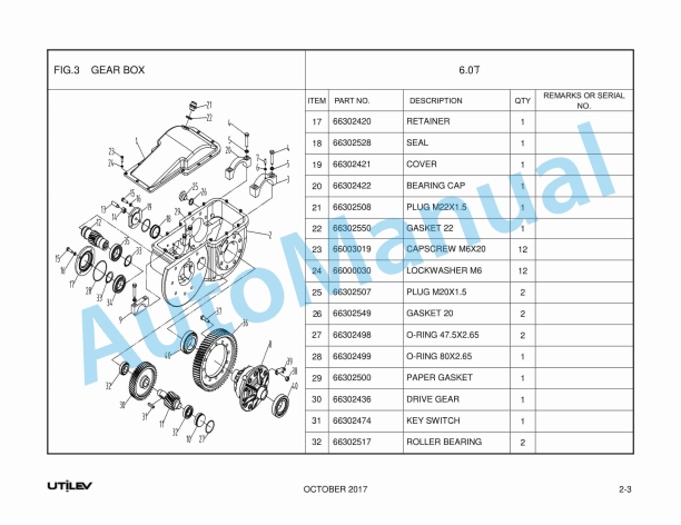 Utilev 6.0T Electric Tow Tractor Truck UT6.0T Parts Manual 2 Utilev 6.0T Electric Tow Tractor Truck UT6.0T Parts Manual-2
