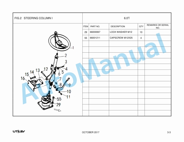 Utilev 6.0T Electric Tow Tractor Truck UT6.0T Parts Manual 3 Utilev 6.0T Electric Tow Tractor Truck UT6.0T Parts Manual-3