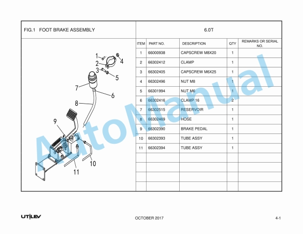 Utilev 6.0T Electric Tow Tractor Truck UT6.0T Parts Manual 5 Utilev 6.0T Electric Tow Tractor Truck UT6.0T Parts Manual-5