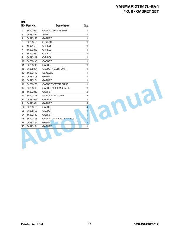 Yanmar 2TE67L-BV4 Engine Parts Catalog-3
