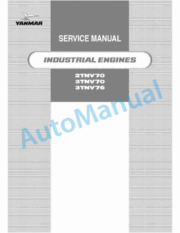Yanmar 2TNV70, 3TNV70, 3TNV76 Industrial Engine Service Manual 0BTNV-G00201