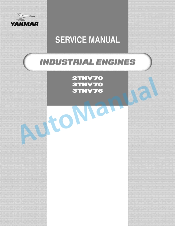 Yanmar 2TNV70, 3TNV70, 3TNV76 Industrial Engine Service Manual 50940077