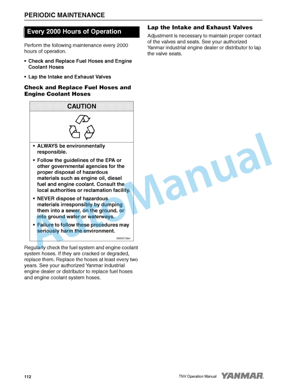 Yanmar 2TNV70 to 4TNV106T Industrial Engine Operation Manual 0ATNV-G00101 4 Yanmar 2TNV70 to 4TNV106T Industrial Engine Operation Manual 0ATNV-G00101-4