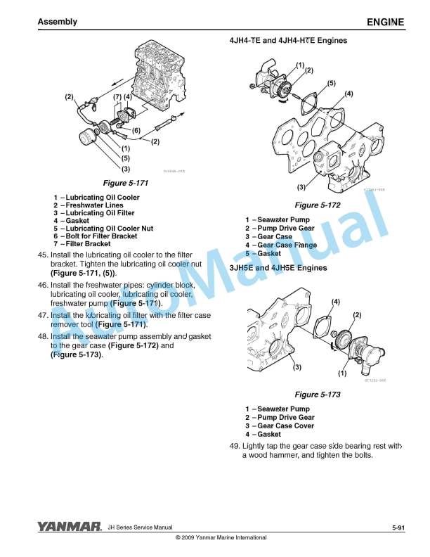 Yanmar 3JH5E, 4JH5E, 4JH4-TE, 4JH4-HTE Marine Engine Service Manual 2 Yanmar 3JH5E, 4JH5E, 4JH4-TE, 4JH4-HTE Marine Engine Service Manual - Image 2