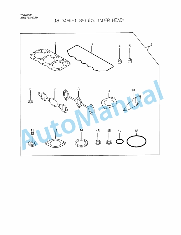 Yanmar 3TNE78A-EJRM Diesel Engine Parts Catalog-4