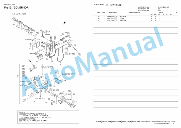 Yanmar 3TNE78A-JKM, 3TNE78A-JKP, 3TNE82A-JKM, 3TNE82A-JKP Parts Catalog 3 Yanmar 3TNE78A-JKM, 3TNE78A-JKP, 3TNE82A-JKM, 3TNE82A-JKP Parts Catalog - Image 3