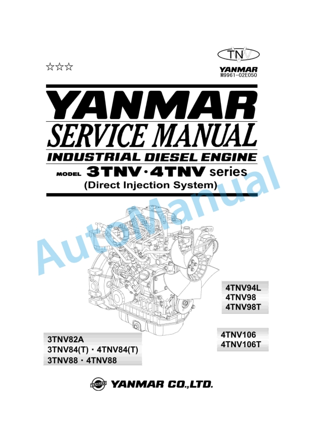 Yanmar 3TNV, 4TNV Industrial Diesel Engine Service Manual
