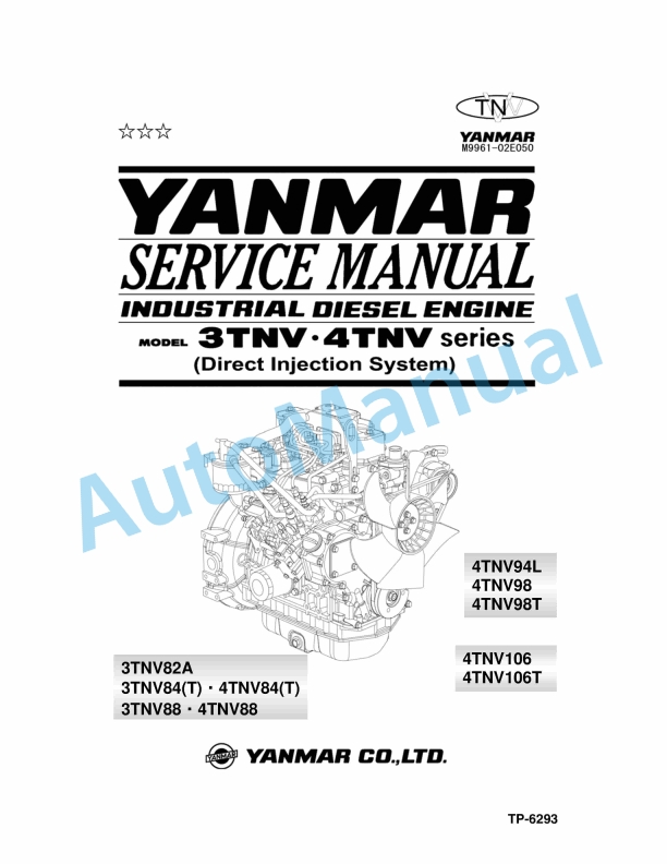 Yanmar 3TNV, 4TNV Series Diesel Engine Service Manual