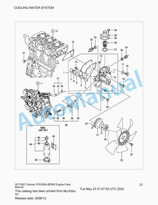 Yanmar 3TNV82A-BPMS Engine Parts Catalog 917382 2 Yanmar 3TNV82A-BPMS Engine Parts Catalog 917382 - Image 2