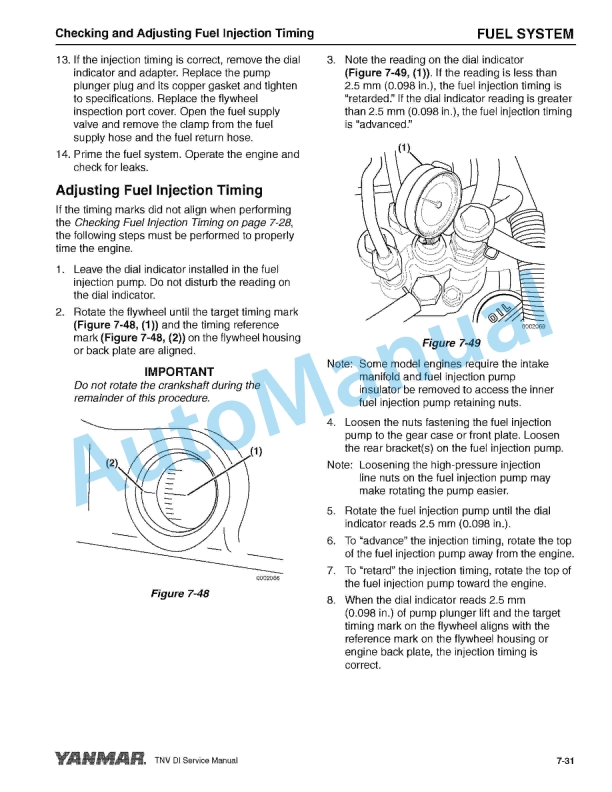 Yanmar 3TNV82A to 4TNV106T Industrial Engine Service Manual 0BTNV-U00102-3