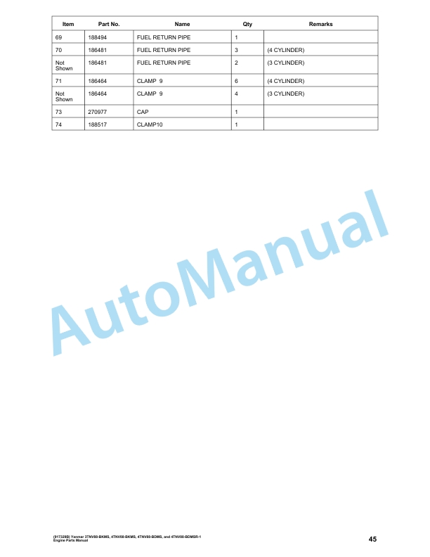 Yanmar 3TNV88-BKMS, 4TNV88-BKMS, 4TNV88-BDMS, 4TNV88-BDMSR1 Engines Parts Manual 3 Yanmar 3TNV88-BKMS, 4TNV88-BKMS, 4TNV88-BDMS, 4TNV88-BDMSR1 Engines Parts Manual - Image 3