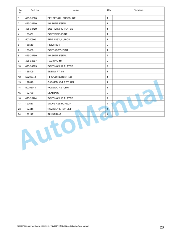 Yanmar 3TNV88-BKMSR Engine Parts Manual 2 Yanmar 3TNV88-BKMSR Engine Parts Manual - Image 2