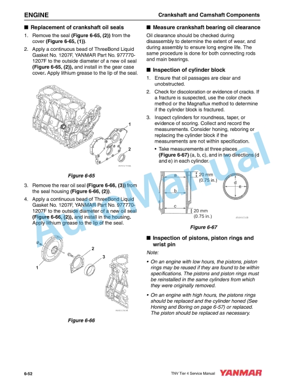 Yanmar 3TNV88C, 3TNV86CT, 4TNV88C, 4TNV86CT, 4TNV98C, 4TNV98CT Industrial Engine Service Manual 0BTN4-G00200-2