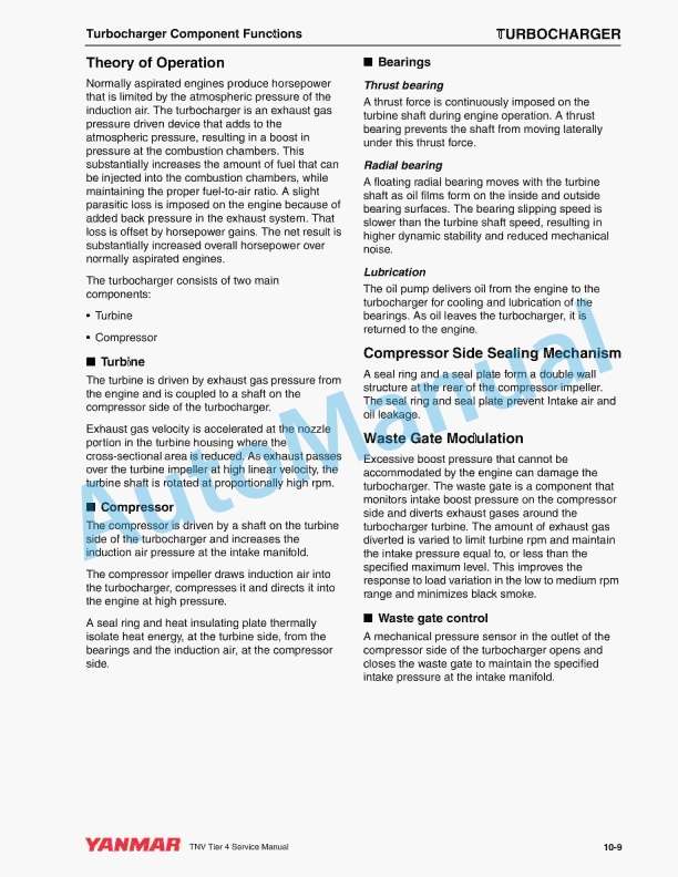 Yanmar 3TNV88C, 3TNV86CT, 4TNV88C, 4TNV86CT, 4TNV98C, 4TNV98CT Industrial Engine Service Manual 0BTN4-G00200-4
