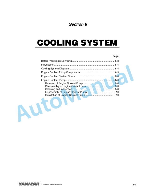 Yanmar 3TNV88F Industrial Engine Service Manual-3