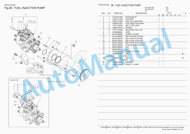 Yanmar 4JH3-HTE, 4JH3-DTE Parts Catalog 2 Yanmar 4JH3-HTE, 4JH3-DTE Parts Catalog - Image 2