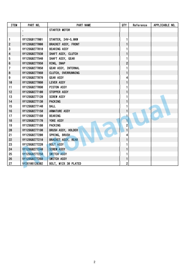 Yanmar 4TN107FTT Diesel Engine Parts Catalog-4