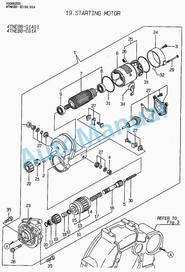 Yanmar 4TNE88-SA01, 4TNE88-G1A01, 4TNE88-ESA01, 4TNE88-EG1A01 Parts Catalog-3