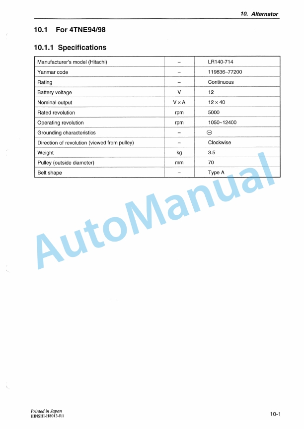 Yanmar 4TNE94, 4TNE98, 4TNE106(T) Industrial Diesel Engine Service Manual 5 Yanmar 4TNE94, 4TNE98, 4TNE106(T) Industrial Diesel Engine Service Manual - Image 5